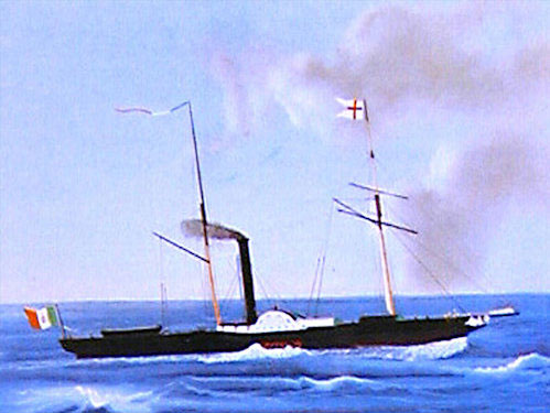 Das Dampfschiff Pollux auf hoher See